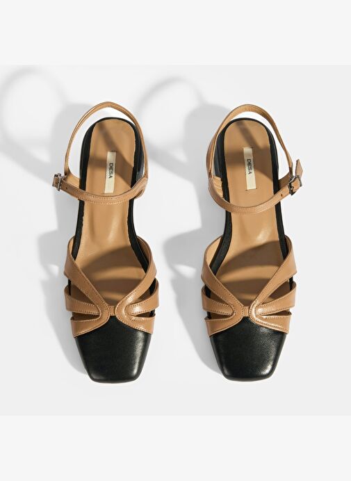 Kadın Bej Slingback Deri Günlük Ayakkabı - Görsel 9