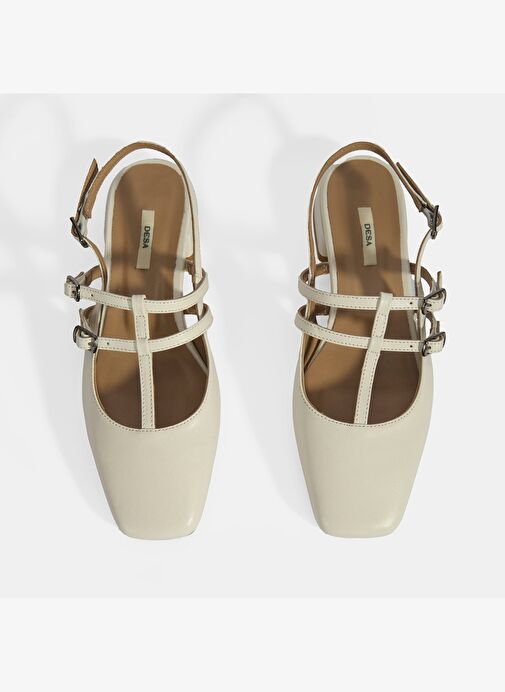 Kadın Beyaz Tokalı Deri Günlük Ayakkabı - Görsel 9
