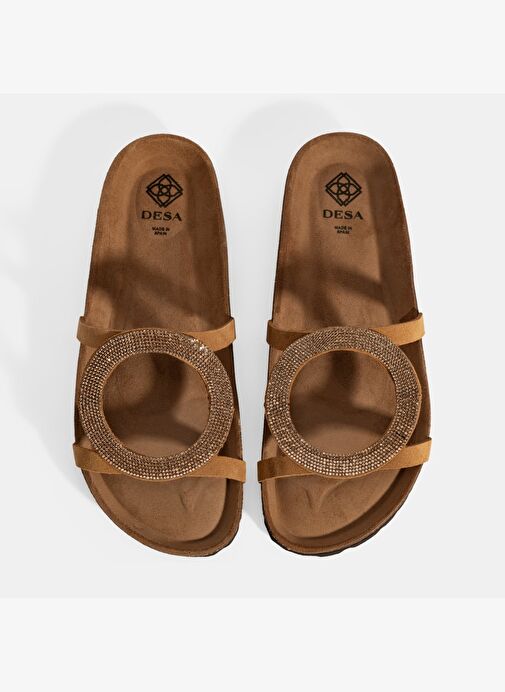 Kadın Taba Taş Detaylı Süet Terlik - Görsel 7