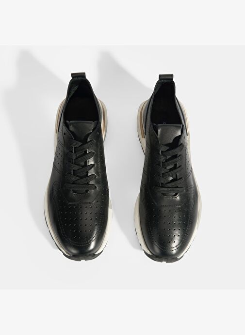 Tressa Siyah Erkek Deri Bağcıklı Günlük Ayakkabı - Görsel 8