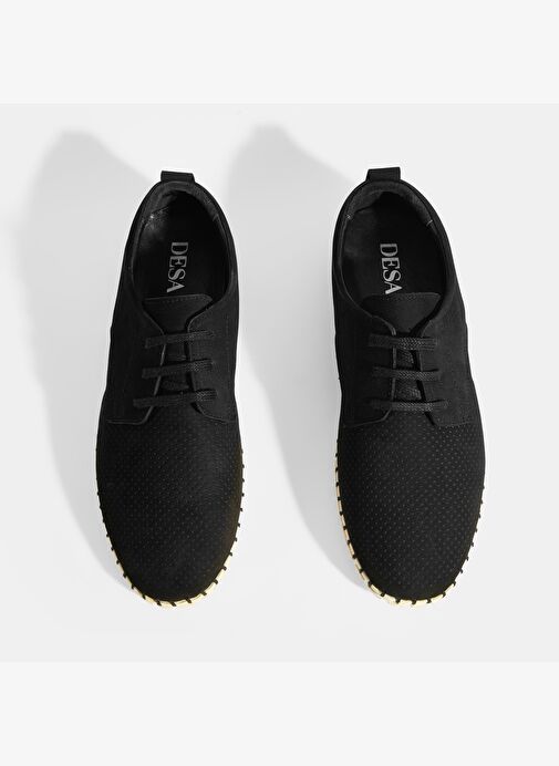 Moriya Siyah Erkek Deri Bağcıklı Günlük Ayakkabı - Görsel 8