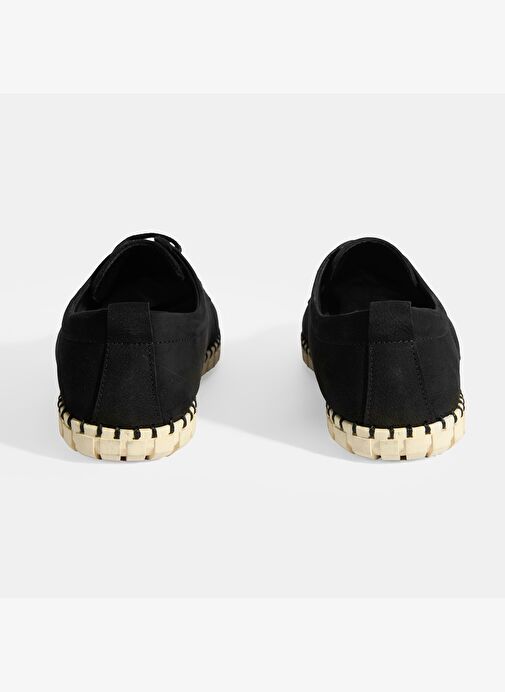 Moriya Siyah Erkek Deri Bağcıklı Günlük Ayakkabı - Görsel 9