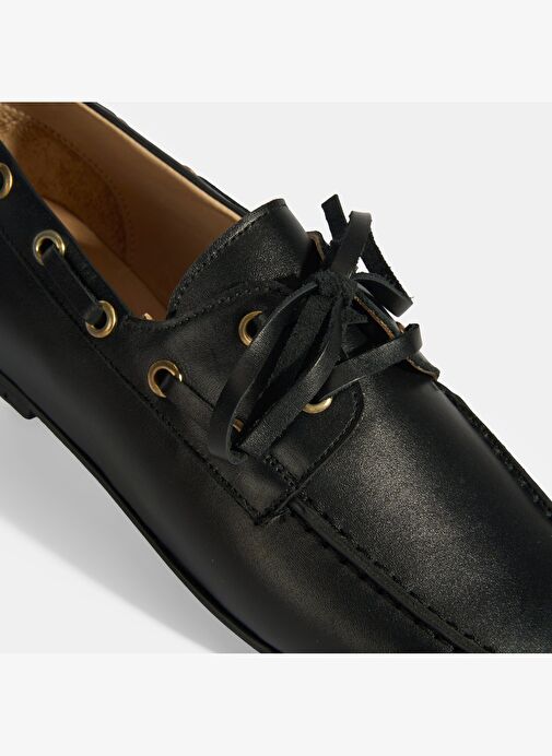 Kadın Siyah Deri Günlük Ayakkabı - Görsel 7