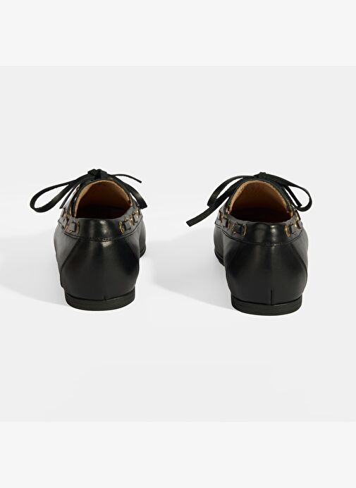 Kadın Siyah Deri Günlük Ayakkabı - Görsel 9