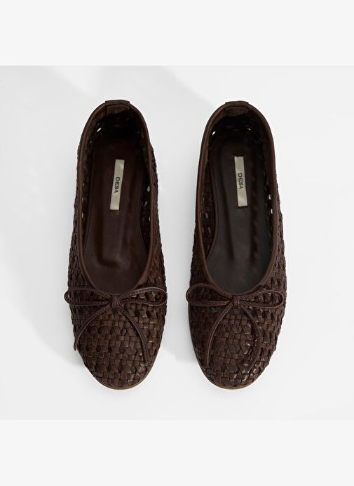 Kadın Kahve Fiyonk Detaylı Örgü Babet - Görsel 9