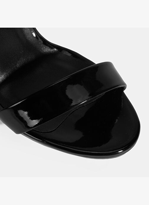 Kadın Bantlı Siyah Topuklu Abiye Sandalet - Görsel 7