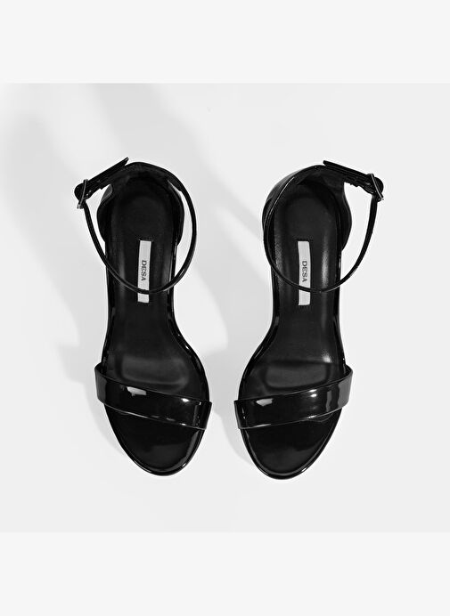 Kadın Bantlı Siyah Topuklu Abiye Sandalet - Görsel 8