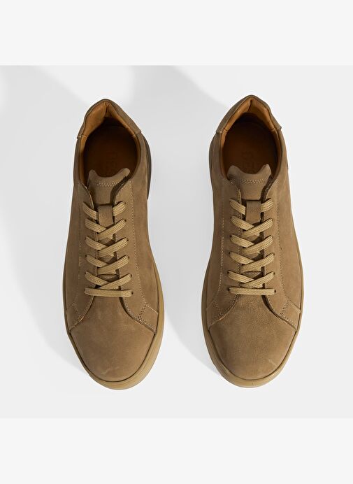 Erkek Vizon Bağcıklı Nubuk Deri Günlük Ayakkabı - Görsel 8