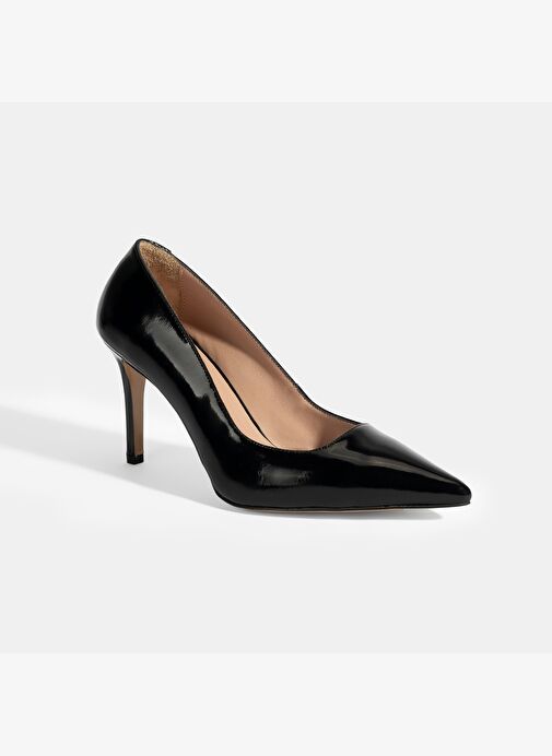 Kadın Siyah Rugan Topuklu Ayakkabı - Görsel 6
