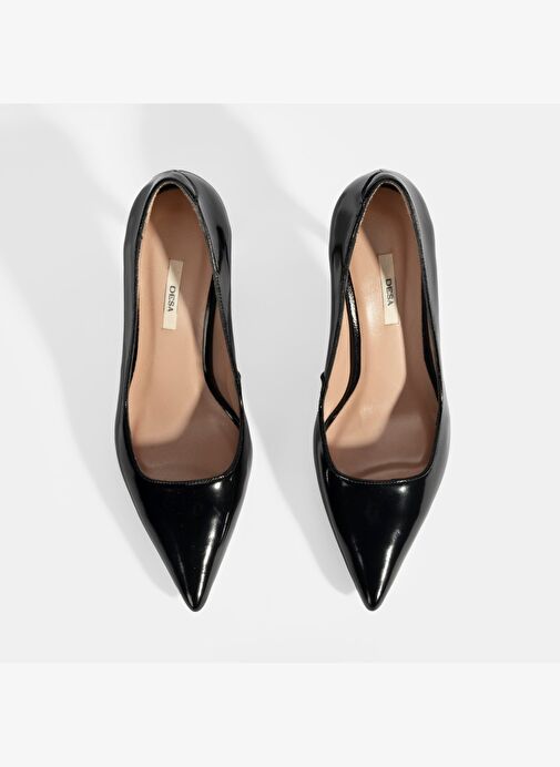 Kadın Siyah Rugan Topuklu Ayakkabı - Görsel 8