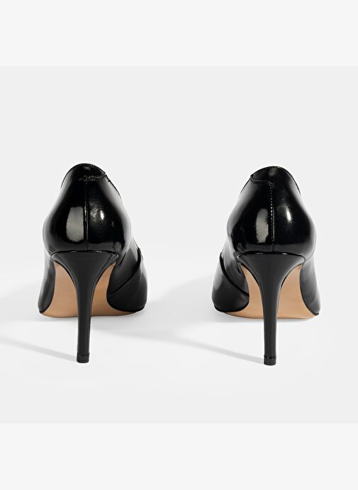 Kadın Siyah Rugan Topuklu Ayakkabı - Görsel 9