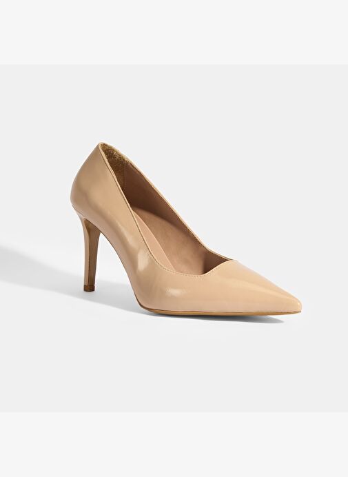 Kadın Bej Rugan Topuklu Ayakkabı - Görsel 6