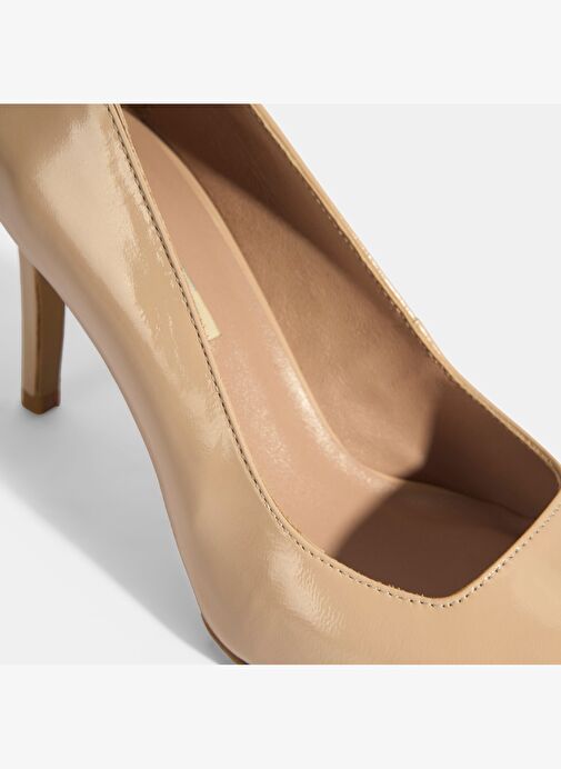 Kadın Bej Rugan Topuklu Ayakkabı - Görsel 7