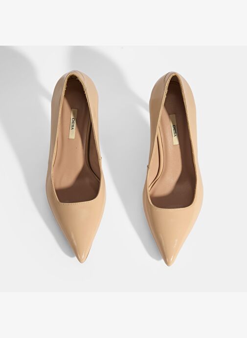 Kadın Bej Rugan Topuklu Ayakkabı - Görsel 9