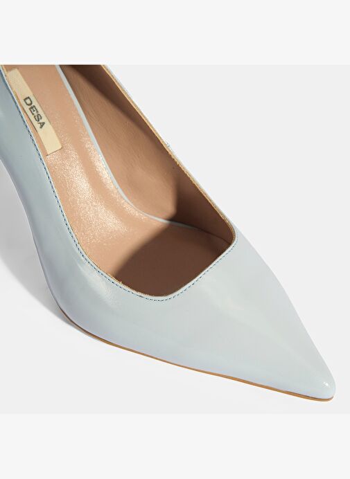 Kadın Mavi Rugan Topuklu Ayakkabı - Görsel 6