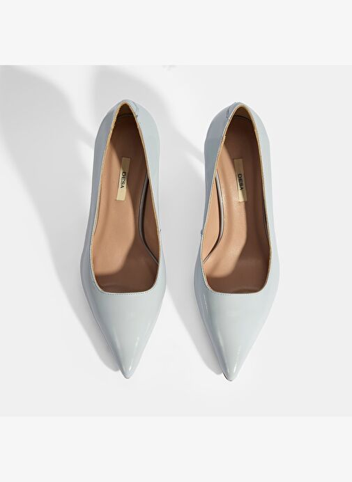 Kadın Mavi Rugan Topuklu Ayakkabı - Görsel 7