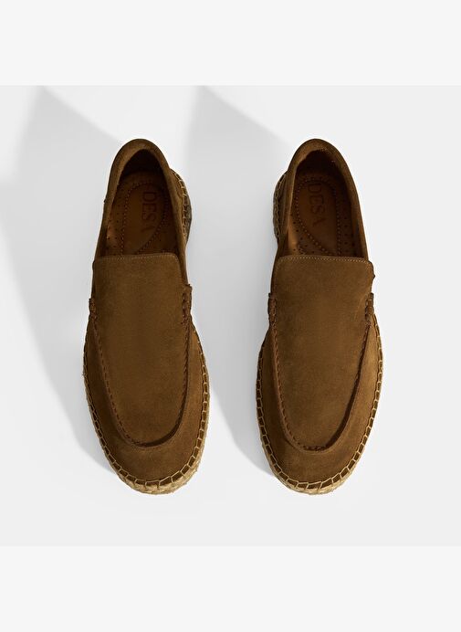Erkek Taba Slip-On Süet Espadril - Görsel 8
