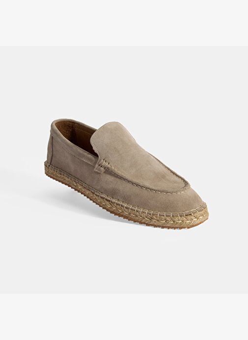 Erkek Bej Slip-On Süet Espadril - Görsel 6