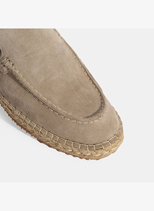 Erkek Bej Slip-On Süet Espadril - Görsel 8