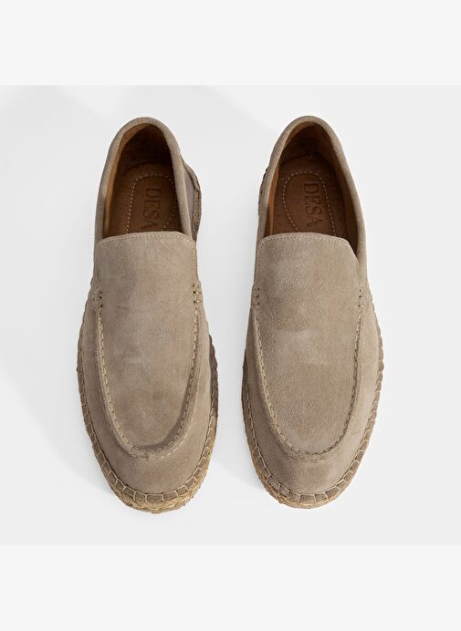 Erkek Bej Slip-On Süet Espadril - Görsel 9