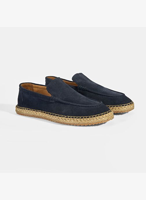 Erkek Lacivert Slip-On Süet Espadril - Görsel 3
