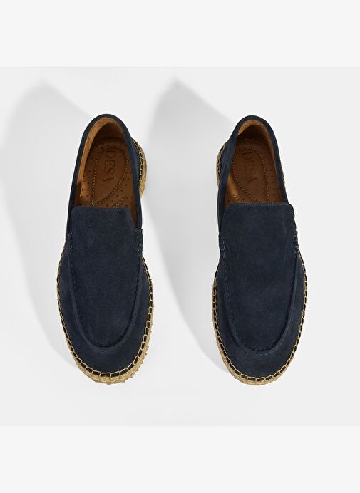 Erkek Lacivert Slip-On Süet Espadril - Görsel 8