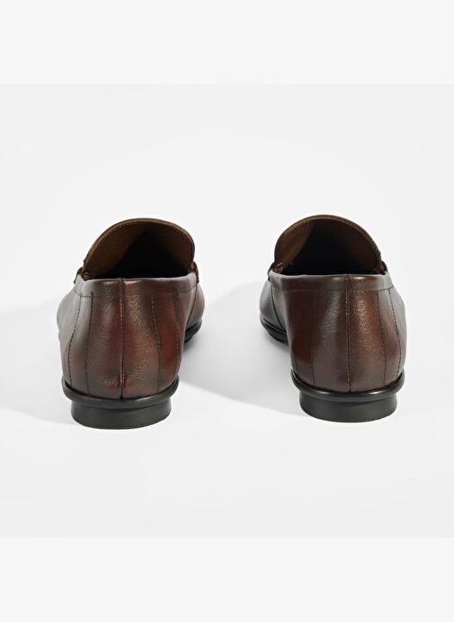 Erkek Kahve Slip-On Deri Loafer - Görsel 9