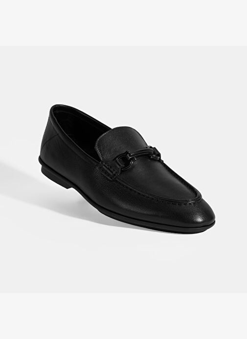 Erkek Siyah Slip-On Deri Loafer - Görsel 6