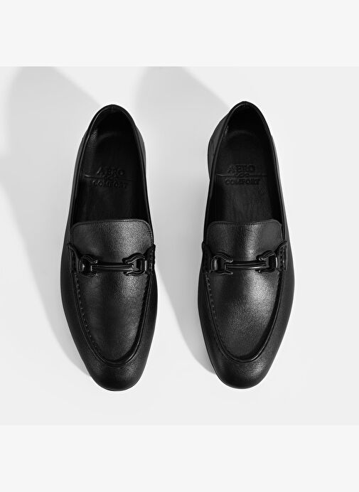 Erkek Siyah Slip-On Deri Loafer - Görsel 8
