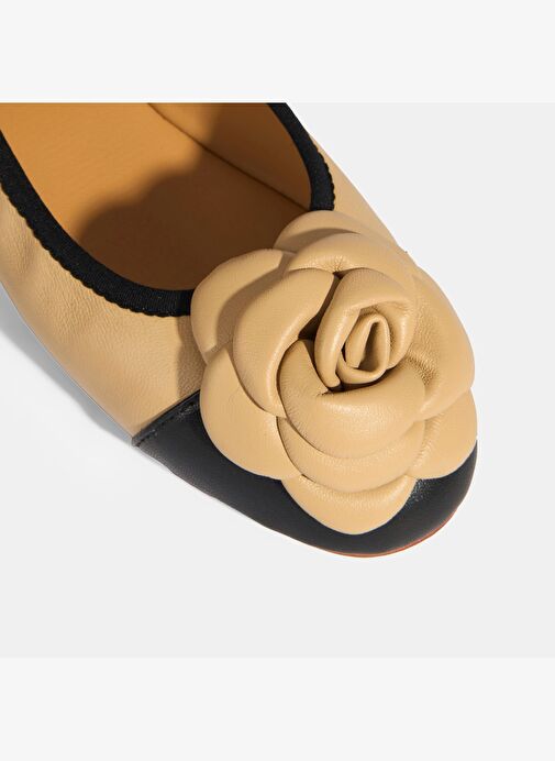 Kadın Ten Aksesuar Detaylı Deri Babet - Görsel 7