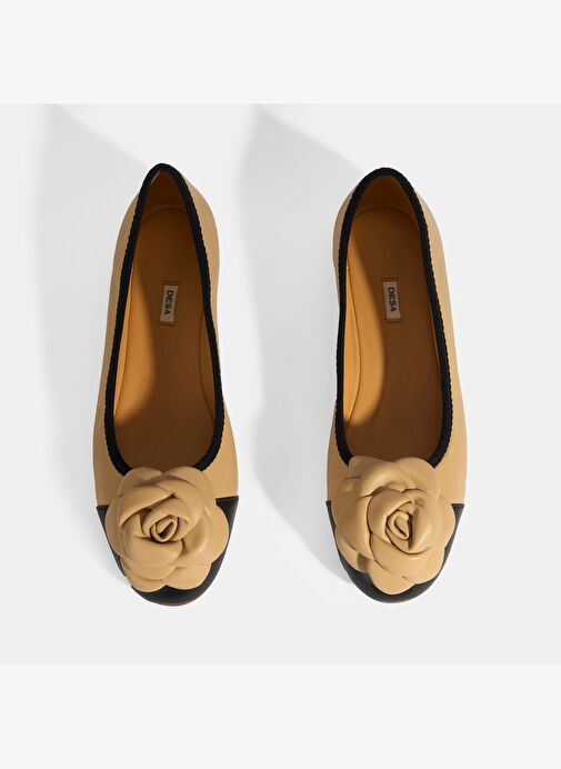 Kadın Ten Aksesuar Detaylı Deri Babet - Görsel 8