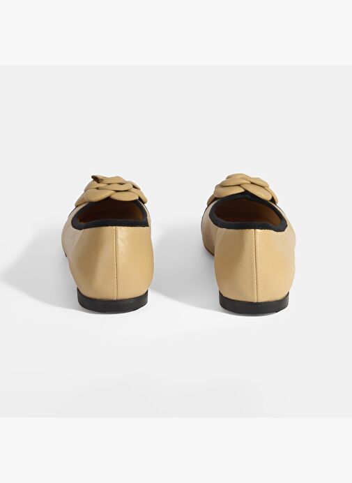 Kadın Ten Aksesuar Detaylı Deri Babet - Görsel 9