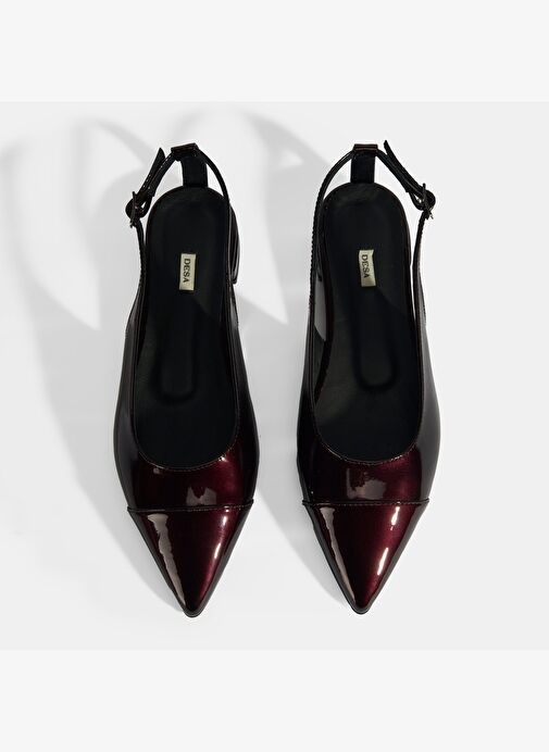 Kadın Bordo Ayarlanabilir Tokalı Rugan Babet - Görsel 7