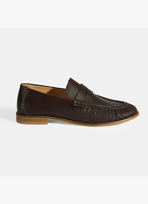 Kadın Kahve Slip-On Deri Loafer - Görsel 2