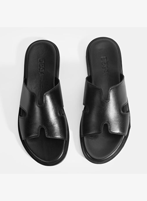 Erkek Siyah Deri Terlik - Görsel 6