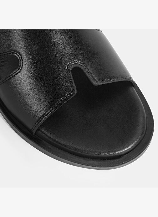 Erkek Siyah Deri Terlik - Görsel 7