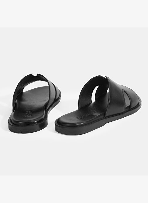 Erkek Siyah Deri Terlik - Görsel 8