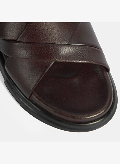 Erkek Kahve Deri Terlik - Görsel 6