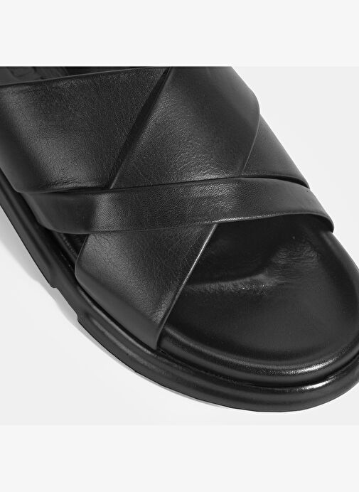 Erkek Siyah Deri Terlik - Görsel 6