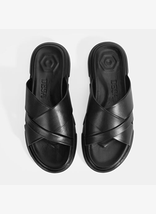 Erkek Siyah Deri Terlik - Görsel 7