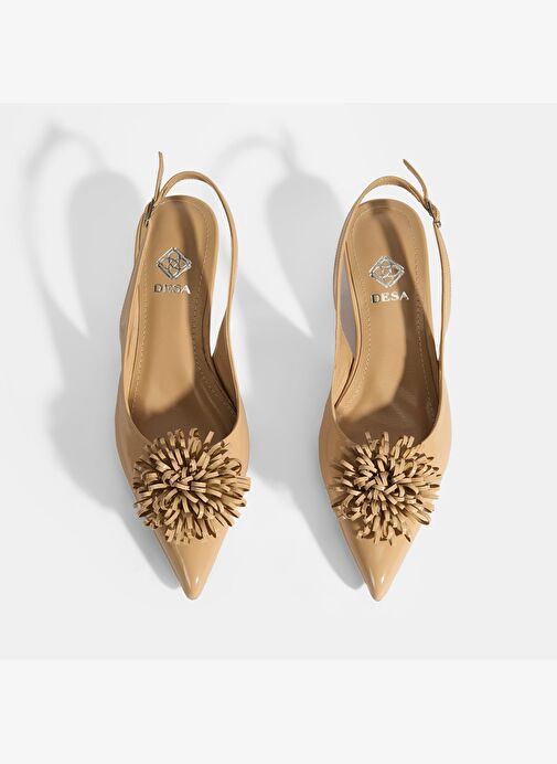 Kadın Bej Aksesuar Detaylı Topuklu Klasik Ayakkabı - Görsel 9