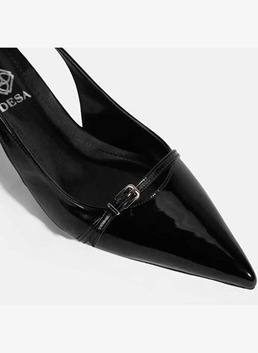 Kadın Siyah Topuklu Klasik Ayakkabı - Görsel 7