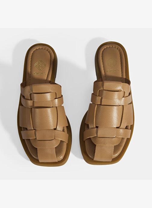 Kadın Taba Deri Terlik - Görsel 7