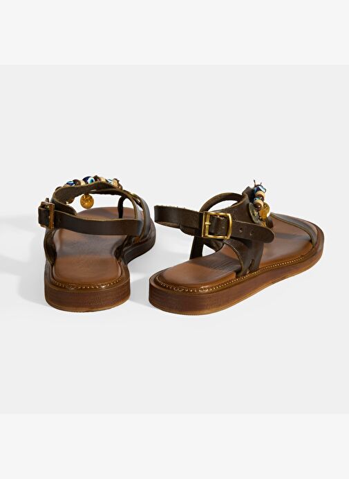 Desa Desa Kahverengi Kahve Kadın Toka Detaylı Aksesuarlı Deri Sandalet Boyner'de! Kahverengi - 6. görsel