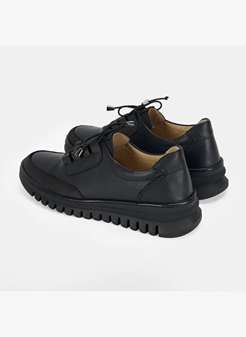 Kadın Siyah DesaComfort Deri Bağcıklı Günlük Ayakkabı - Görsel 8