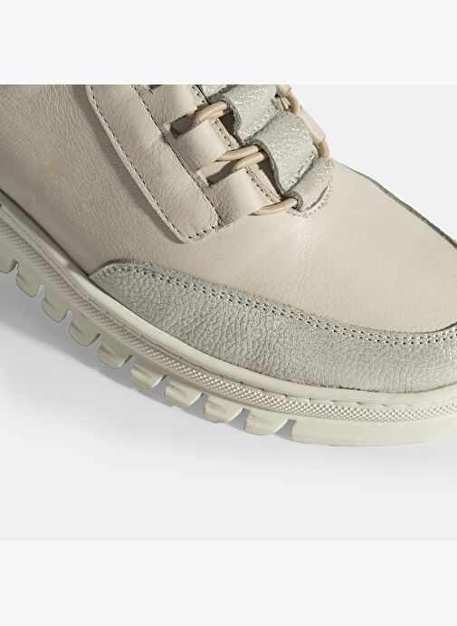 Kadın Beyaz DesaComfort Deri Bağcıklı Günlük Ayakkabı - Görsel 8