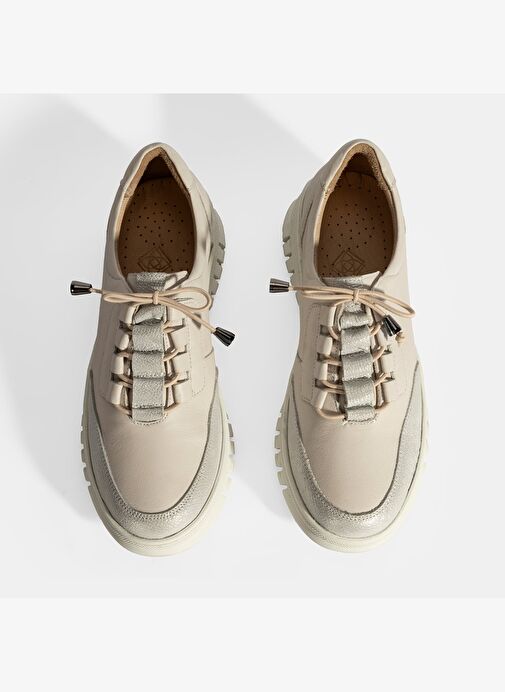 Kadın Beyaz DesaComfort Deri Bağcıklı Günlük Ayakkabı - Görsel 9