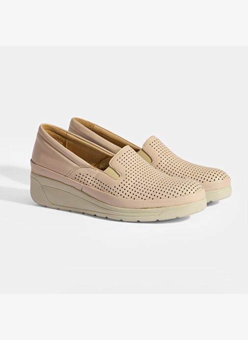 Kadın Krem Deri DesaComfort Günlük Ayakkabı - Görsel 3