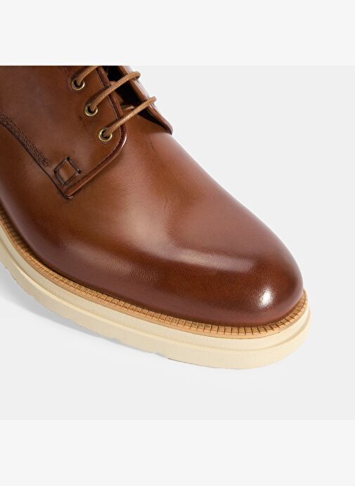 Erkek Taba Bağcıklı Deri Günlük Ayakkabı - Görsel 7