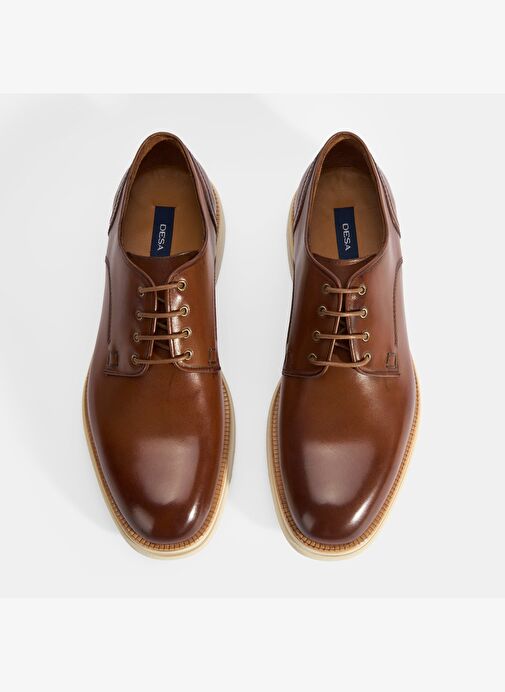 Erkek Taba Bağcıklı Deri Günlük Ayakkabı - Görsel 8